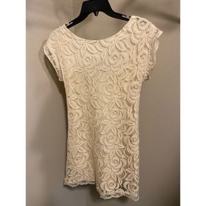 Ivory color mini lace dress - Size XS